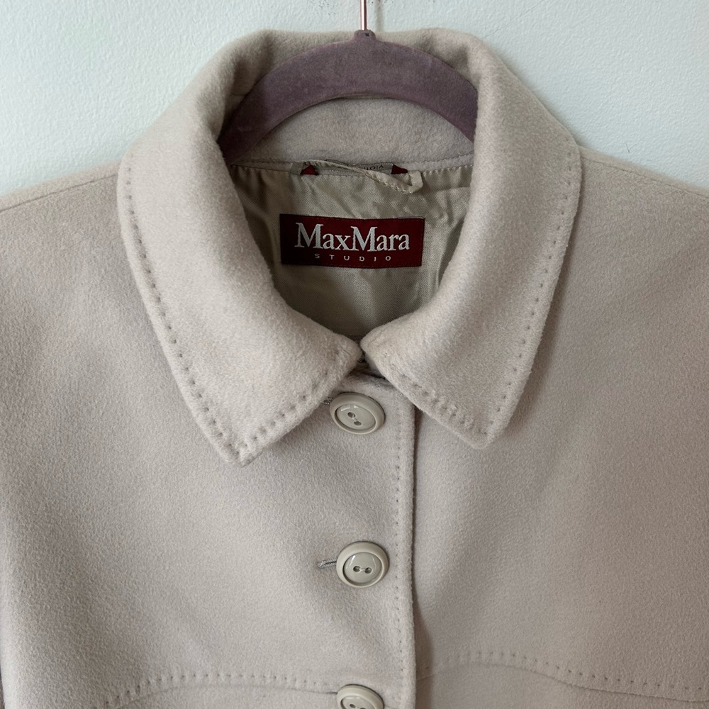 Maxmara Beige Button Front Wool Coat - image 7